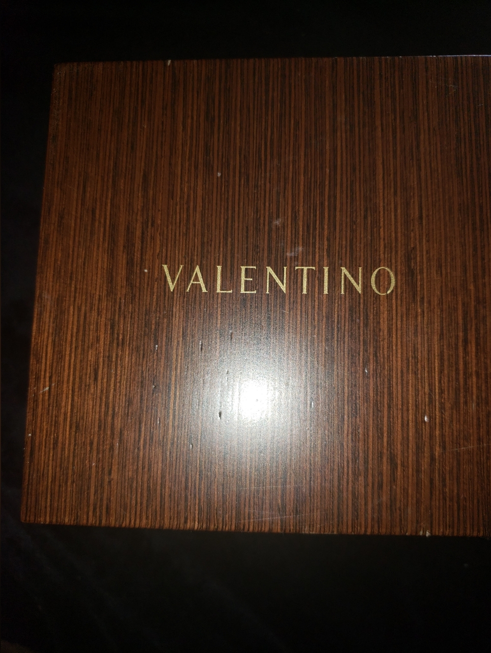 Valentino Stingray Skin Wide Brown Band Tiger Eye Swarovski Crystal Watch